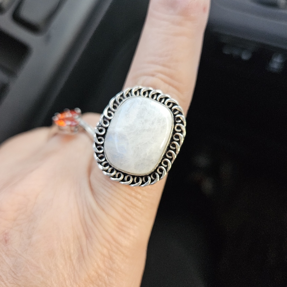 Moonstone silver ring